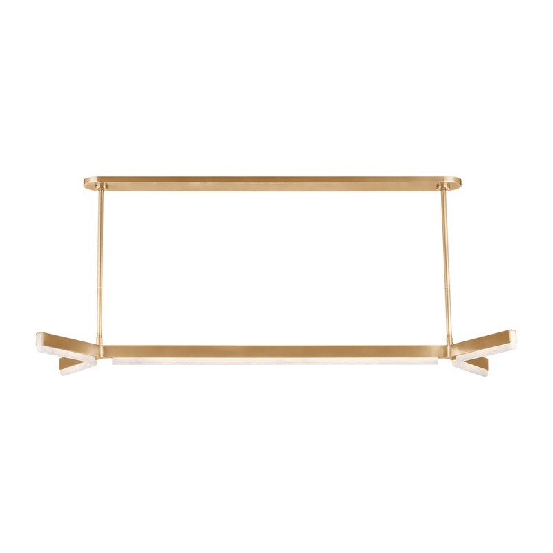 Linea 55 Linear Chandelier Hand Rubbed Antique Brass