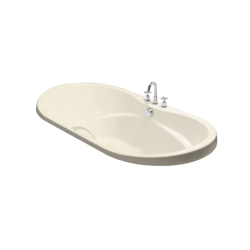 MAAX 102761-055-004-100 Living 6636 Acrylic Drop-in Center Drain Aerofeel Bathtub in Bone