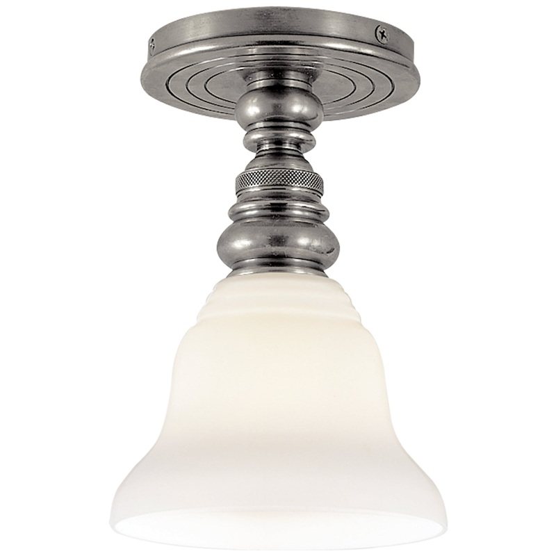 One Light Flush Mount from the Boston Collection in Antique Nickel Finish by Visual Comfort Signature