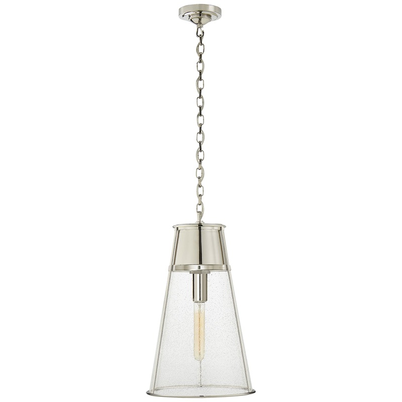 One Light Pendant from the Robinson Collection in Polished Nickel Finish by Visual Comfort Signature