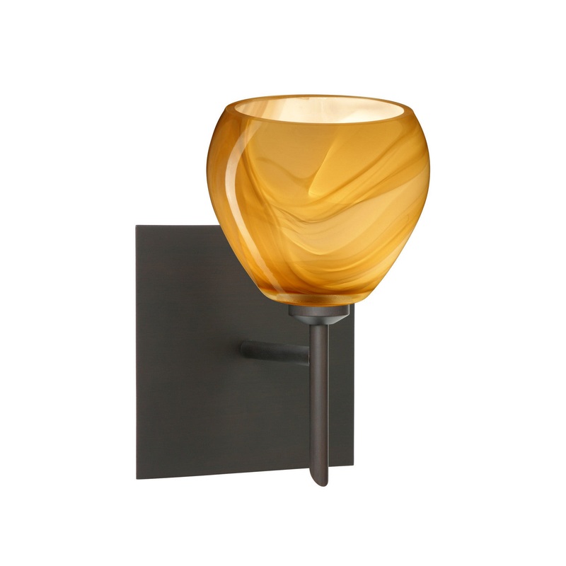 One Light Wall Sconce from the Tay Tay Collection in Bronze Finish by Besa