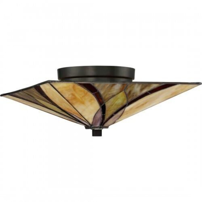 Quoizel TFAS1615VA Asheville Flush mount tiffany 15″d valiant bronze Flush Mount