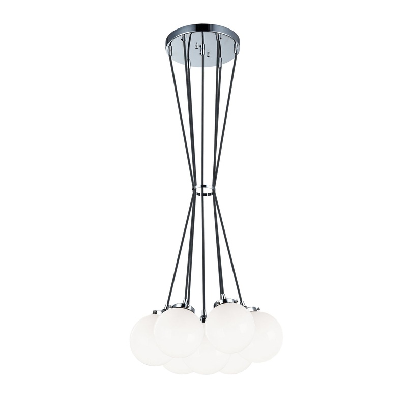 Seven Light Chandelier from the The Bougie Collection in Chrome Finish by Matteo Lighting
