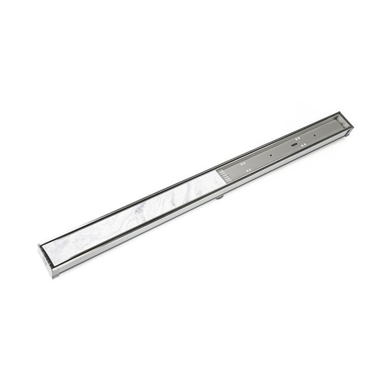 STIF65 60″ Site Sizeable Linear Drain Kit with Tile Insert Frame – Satin Stainless Steel/PVC