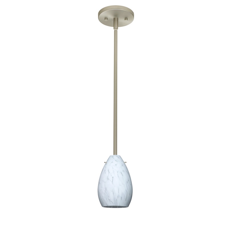 Besa 1TT-171319-HAL-SN Pera One Light Pendant Satin Nickel (Discontinued)