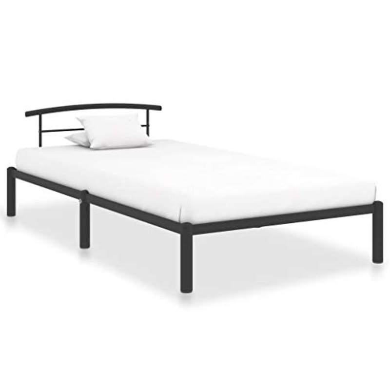 BIGTO – Struttura per letto in metallo e acciaio, per camera da letto, colore: grigio, 90 x 200 cm