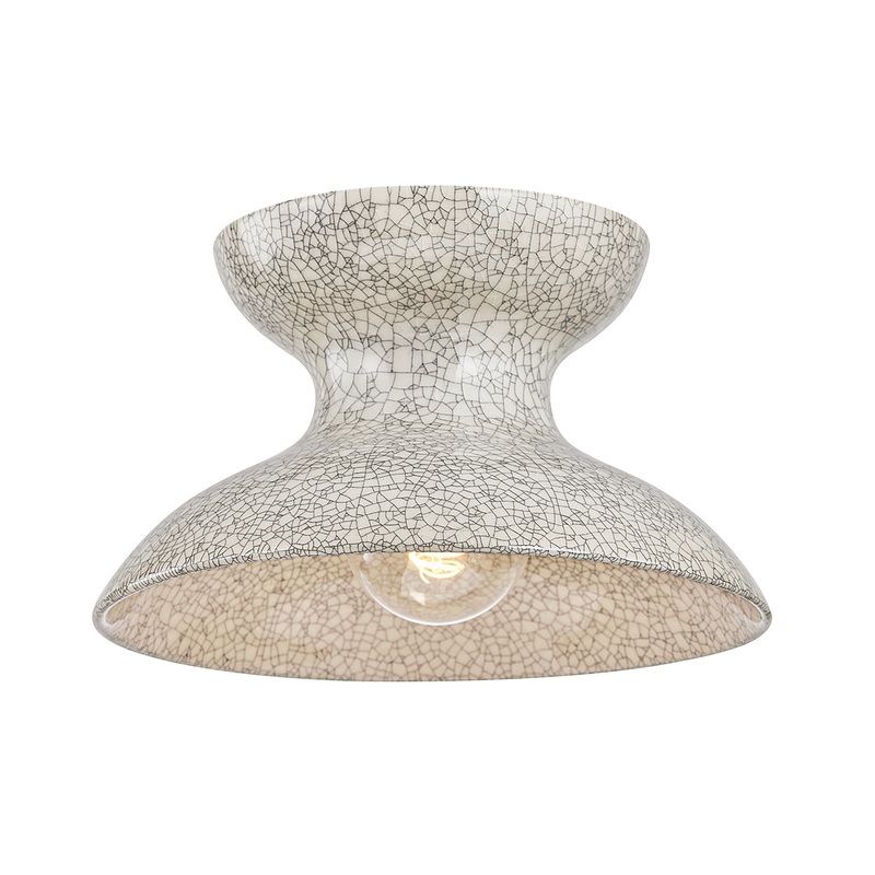 Carina Flush Mount Aged Brass/Ceramic Belgian Crackle