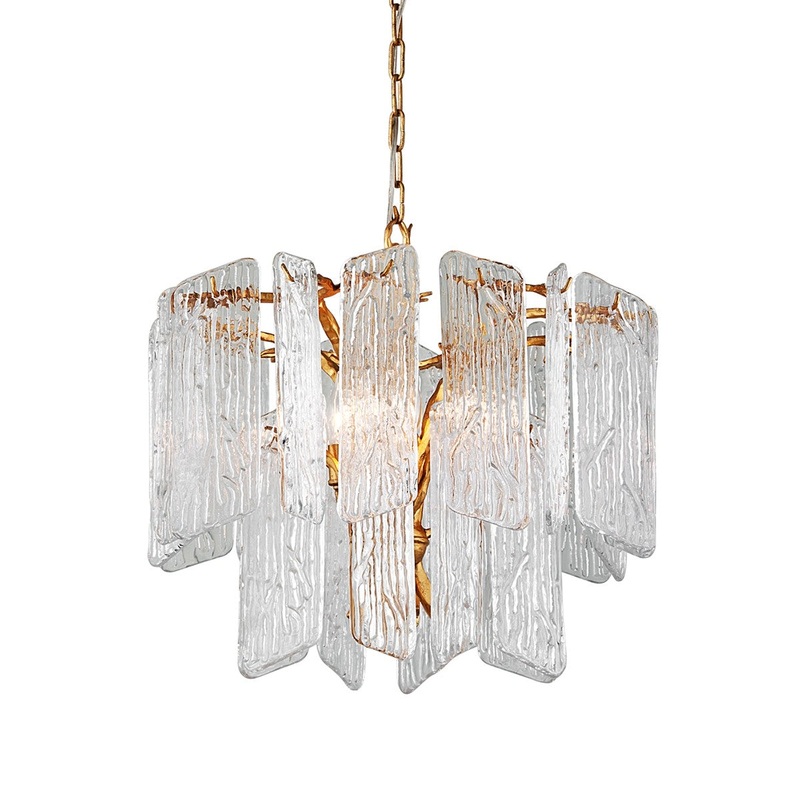 Corbett Lighting 244-44-GL Piemonte Four Light Chandelier Gold Leaf