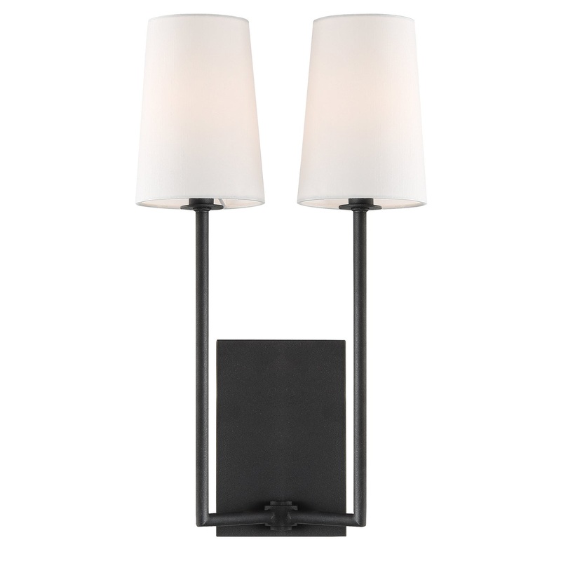 Crystorama LEN-252-BF Lena Two Light Wall Sconce Black Forged