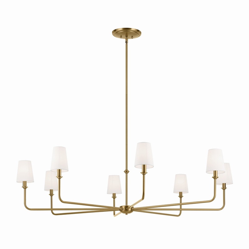 Eight Light Chandelier from the Pallas Collection in Brushed Natural Brass Finish by Kichler