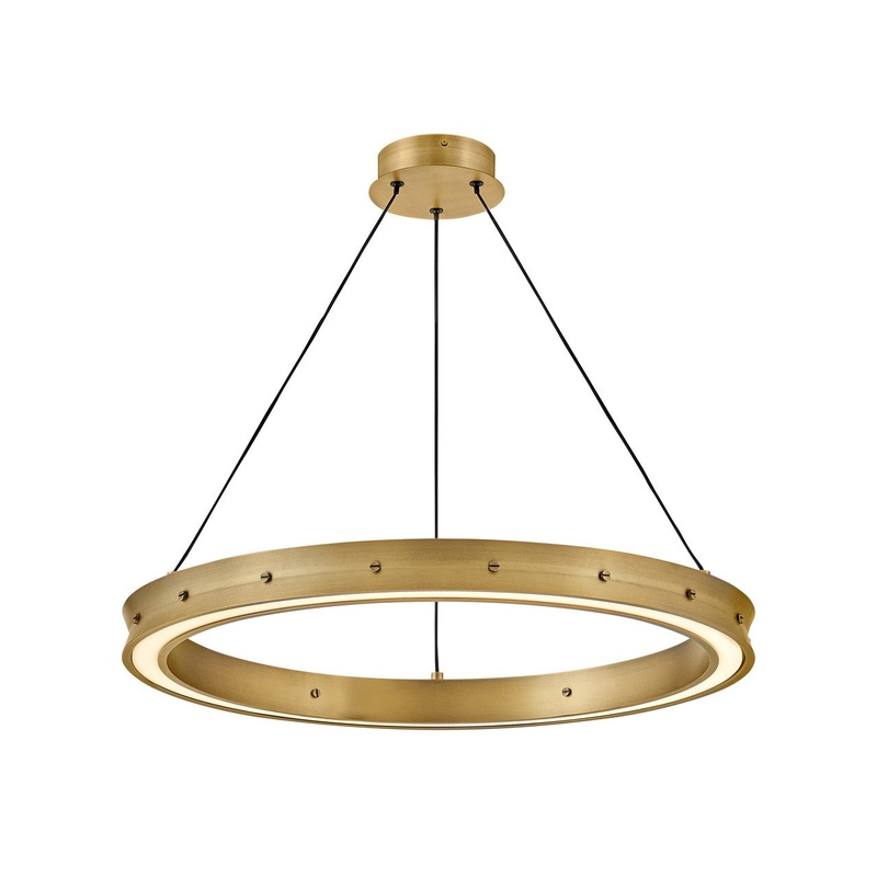 LED Chandelier from the Althea Collection in Lacquered Brass Finish by Fredrick Ramond