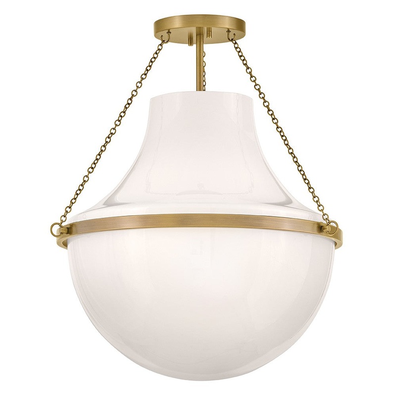 LED Semi-Flush Mount from the Collins Collection in Heritage Brass Finish by Hinkley