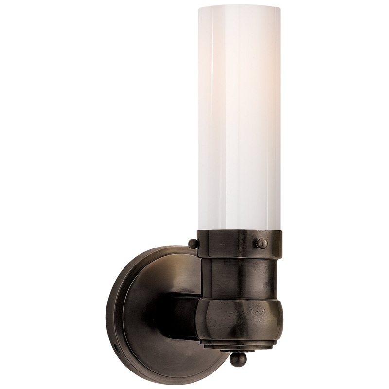 One Light Bath Sconce from the Graydon Bath Light Collection in Bronze Finish by Visual Comfort Signature