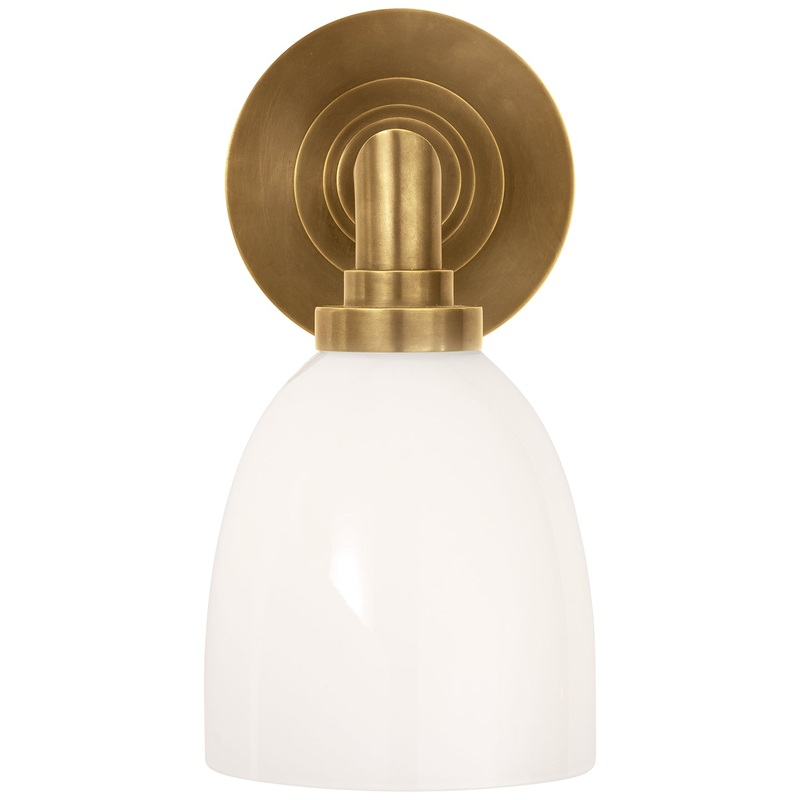 One Light Bath Sconce from the Wilton Collection in Hand-Rubbed Antique Brass Finish by Visual Comfort Signature