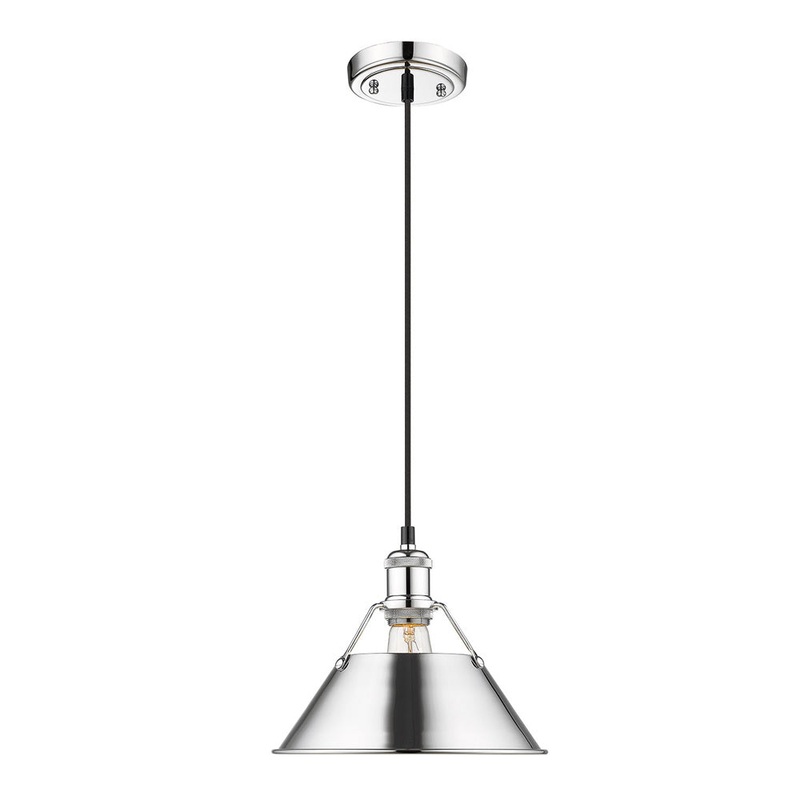 One Light Pendant from the Orwell Collection in Chrome Finish by Golden
