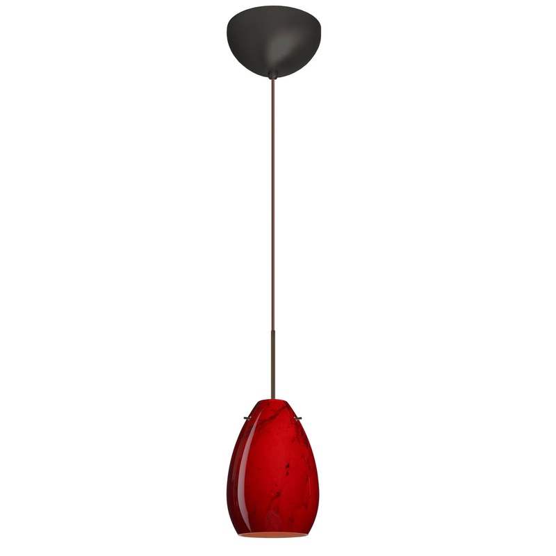 One Light Pendant from the Pera Collection in Bronze Finish by Besa