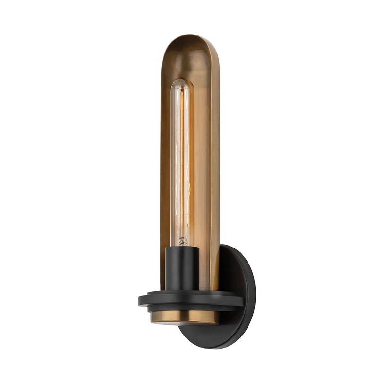 One Light Wall Sconce from the Tuscon Collection in Patina Brass Finish by Troy Lighting