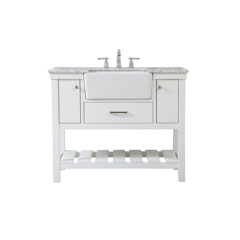 Single Bathroom Vanity from the Clement Collection in White Finish by Elegant Lighting
