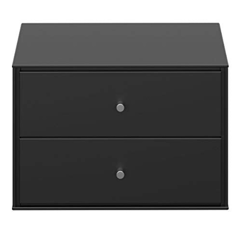 Steens Maga Comodino, MDF, Nero, 42 x 28 x 35 cm