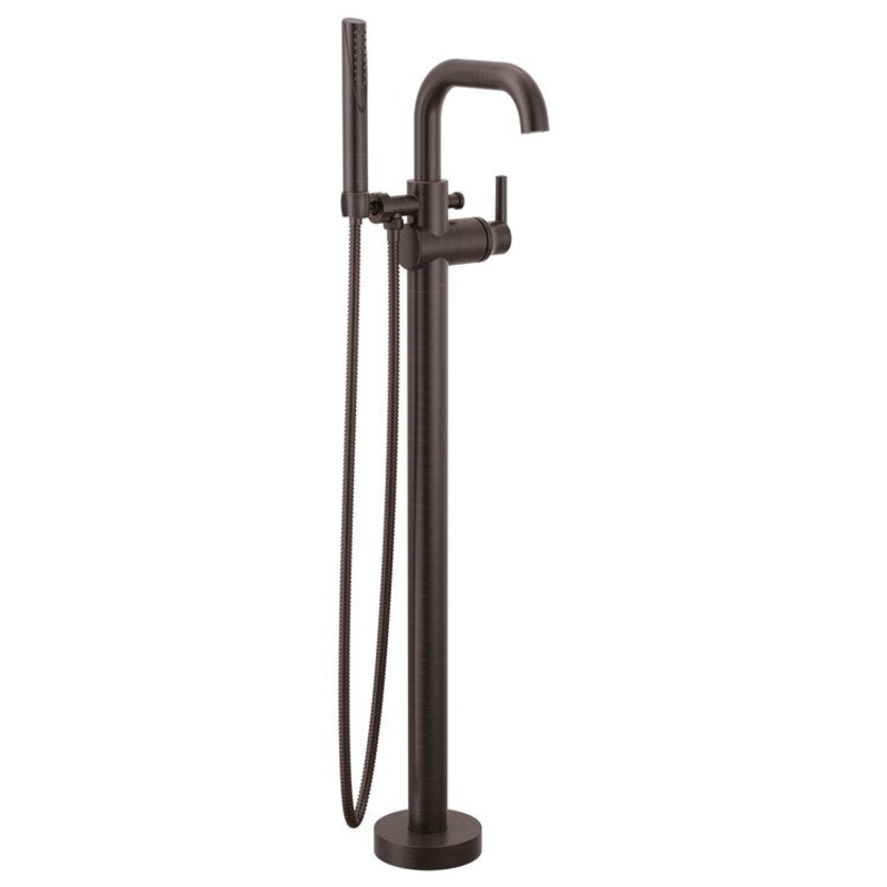 Tub Filler Trim Trinsic with Auto Resetting Diverter 1 Lever Venetian Bronze WaterSense/CALGreen ADA Floor Mount 10 Gallons per Minute