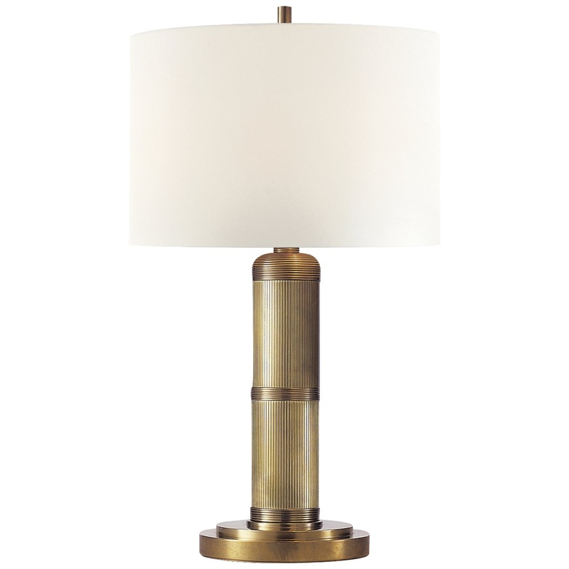Two Light Table Lamp from the Longacre Collection in Hand-Rubbed Antique Brass Finish by Visual Comfort Signature