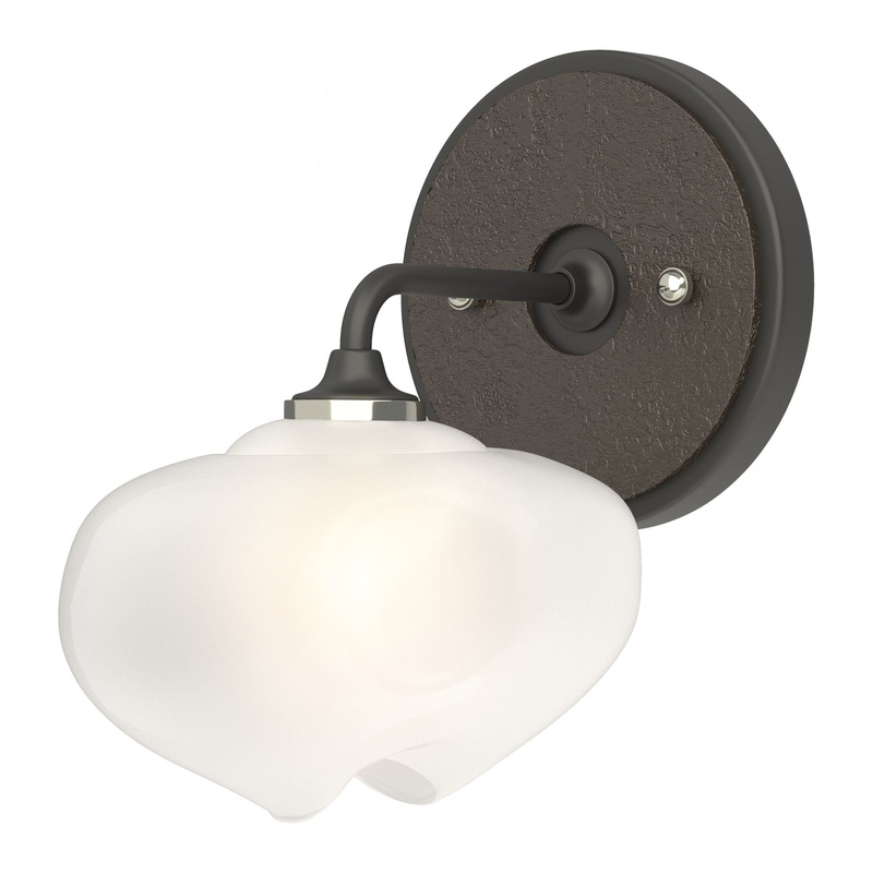 Ume 1-Light Curved Arm Bath Sconce Black Oil Rubbed Bronze