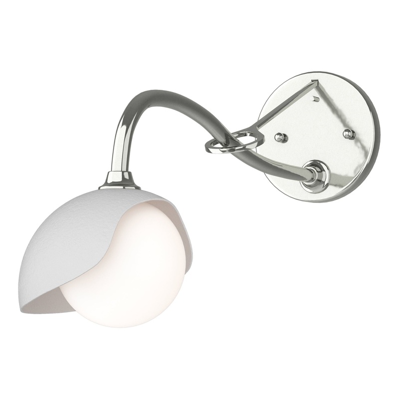 Brooklyn 1-Light Single Shade Long-Arm Sconce Sterling White