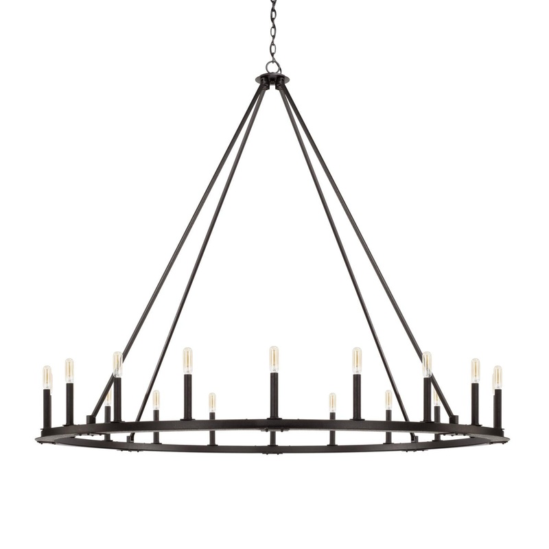 Capital Lighting 4913BI Pearson 20 Light Chandelier Black Iron