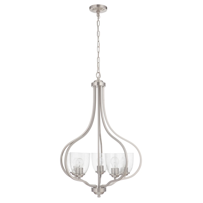 Craftmade 49935-BNK Serene Five Light Foyer Pendant Brushed Polished Nickel (Discontinued)