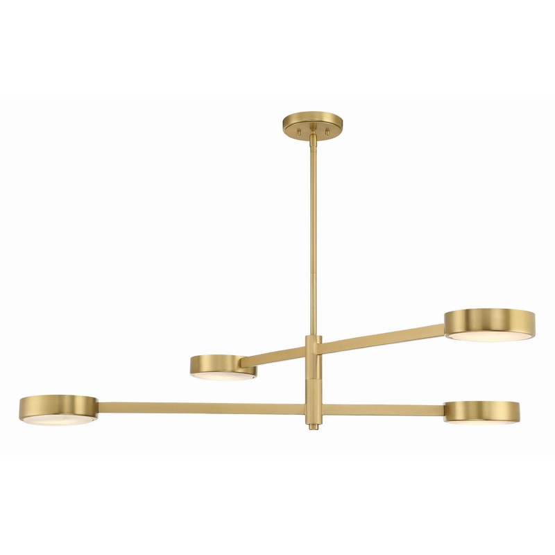 Four Light Chandelier from the Orson Collection in Modern Gold Finish by Crystorama
