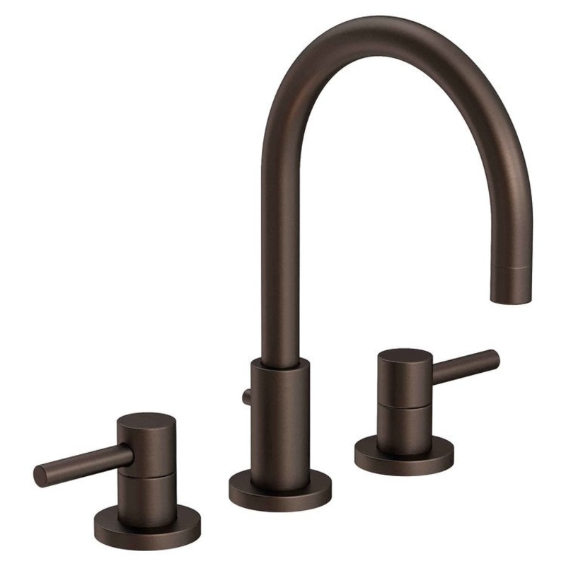 Lavatory Faucet East Linear Widespread 8 to 20 Inch Spread 2 Lever ADA English Bronze 1.2 Gallons per Minute Brass Spout Height 6-1/8 Inch