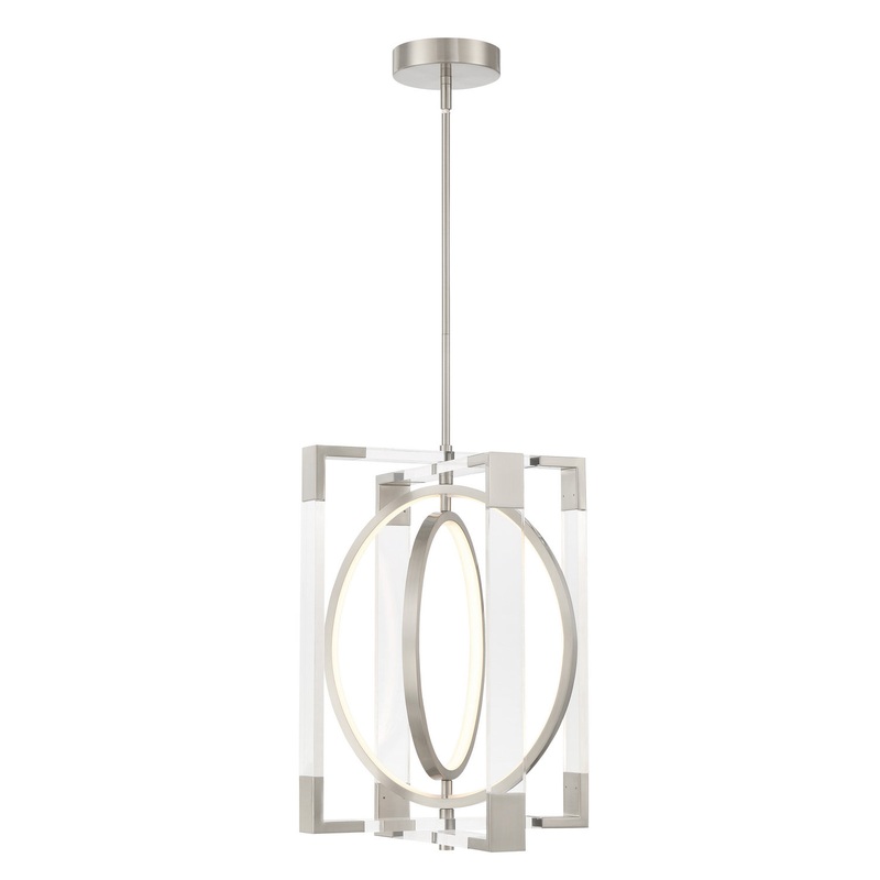 LED Pendant from the Double Take Collection in Brushed Nickel Finish by George Kovacs