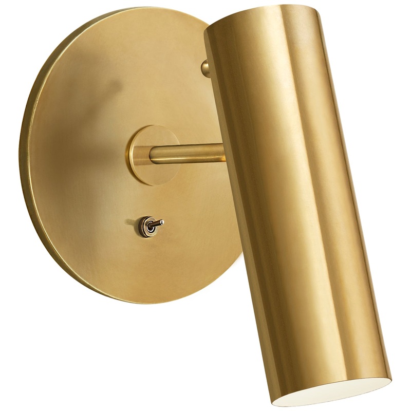 LED Pivoting Light from the Lancelot Collection in Hand-Rubbed Antique Brass Finish by Visual Comfort Signature
