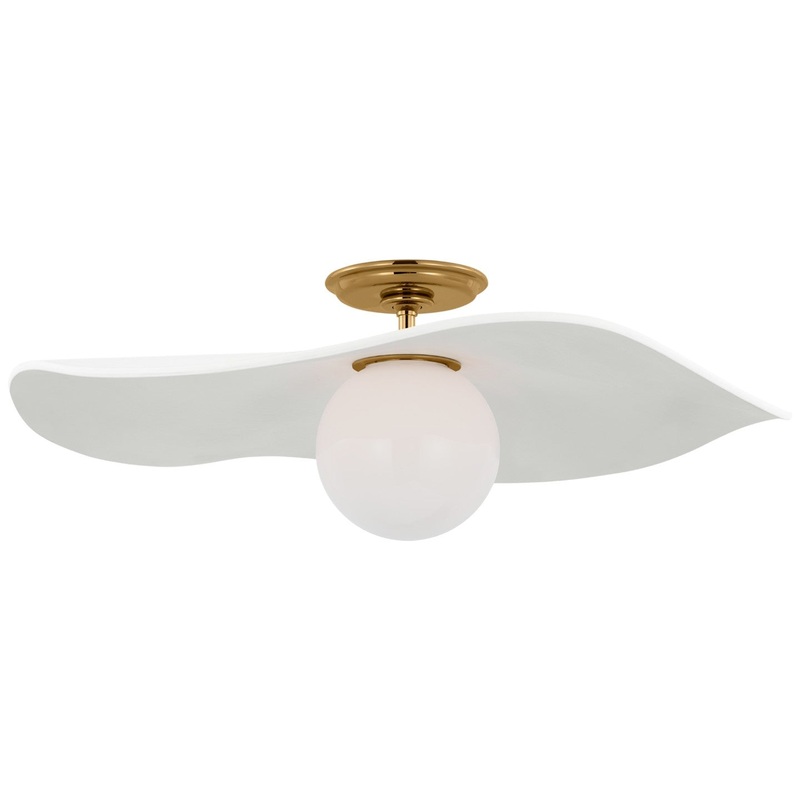 LED Semi-Flush Mount from the Mahalo Collection in Hand-Rubbed Antique Brass Finish by Visual Comfort Signature