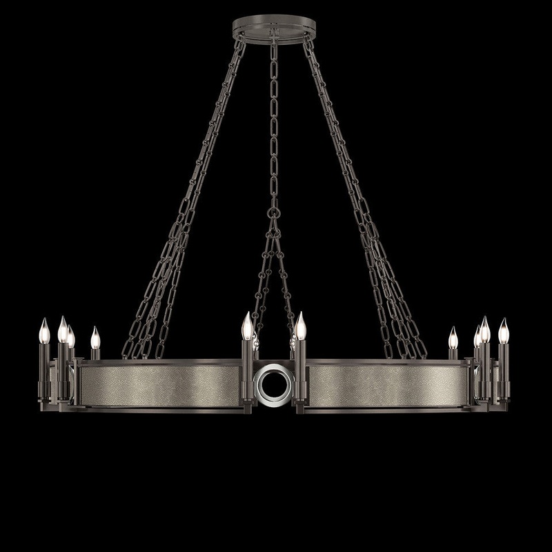 Mirage 49.75″W Round Chandelier Midnight Steel/Nickel/Coco