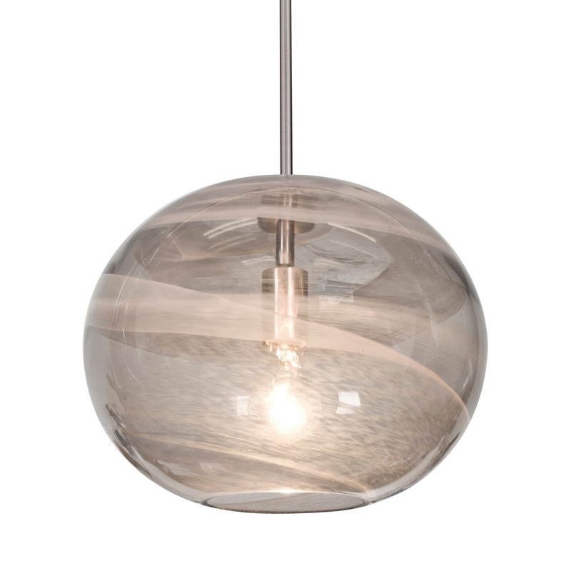 One Light Pendant from the Geno Collection in Satin Nickel Finish by Besa
