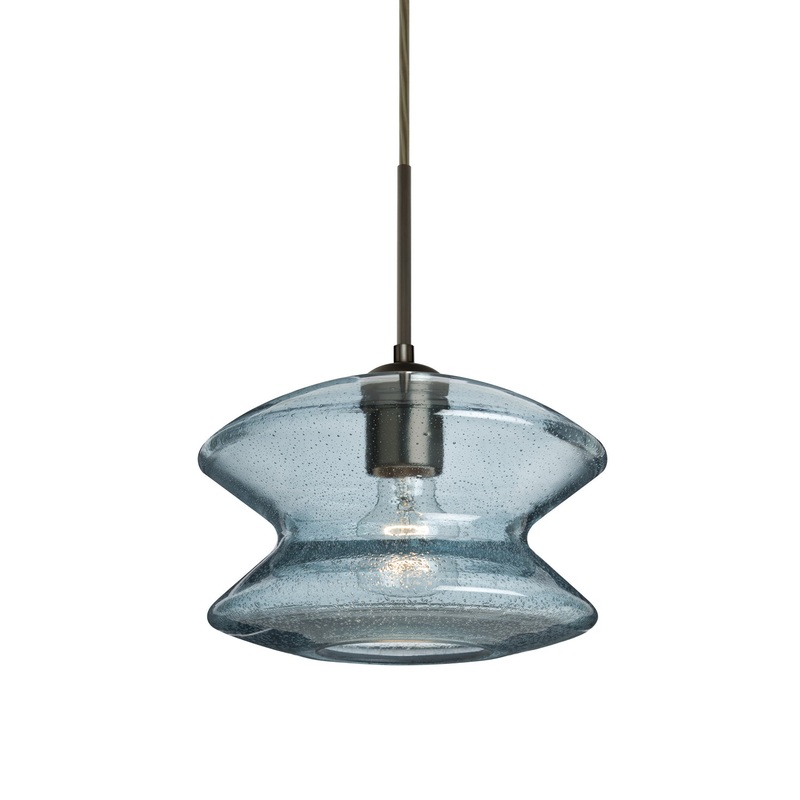 One Light Pendant from the Zen Collection in Bronze Finish by Besa