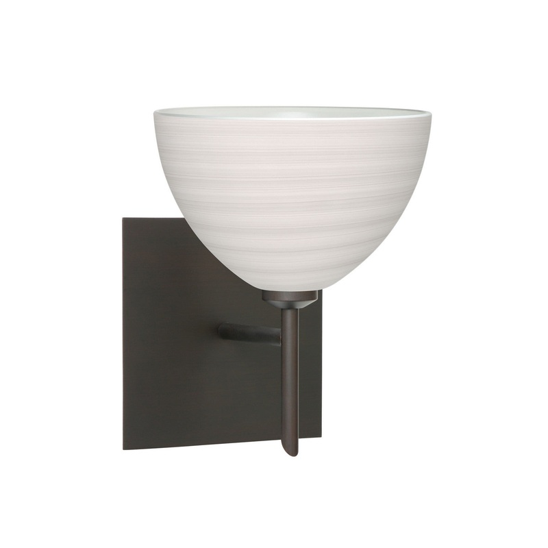 One Light Wall Sconce from the Brella Collection in Bronze Finish by Besa