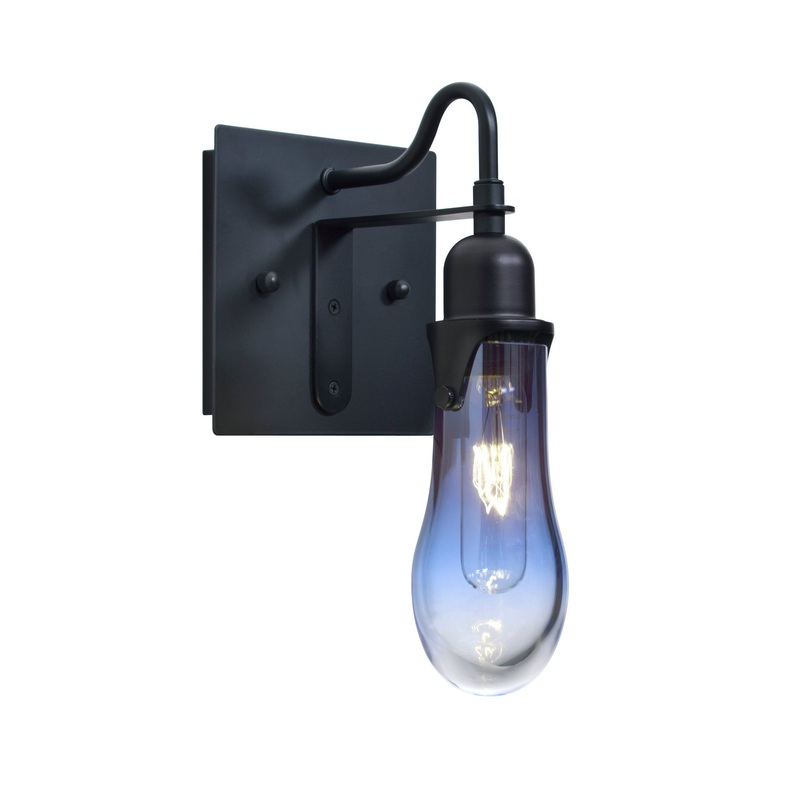 One Light Wall Sconce from the Wish Collection in Black Finish by Besa
