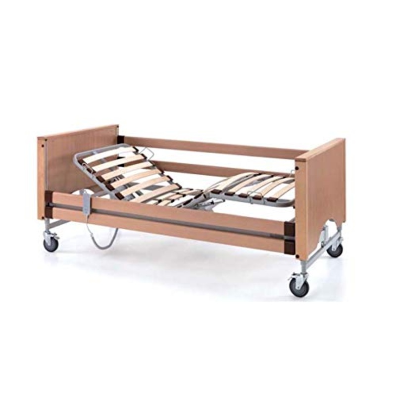 TERMIGEA Letto Elettrico da Degenza per Anziani, Malati e Disabili, 80 x 190, in Legno con Movimento Trendeleburg, Motore Combinato Piano-Rete