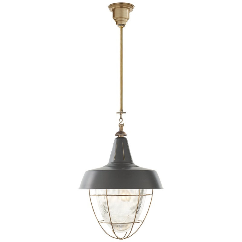 Two Light Pendant from the Henry Collection in Hand-Rubbed Antique Brass Finish by Visual Comfort Signature