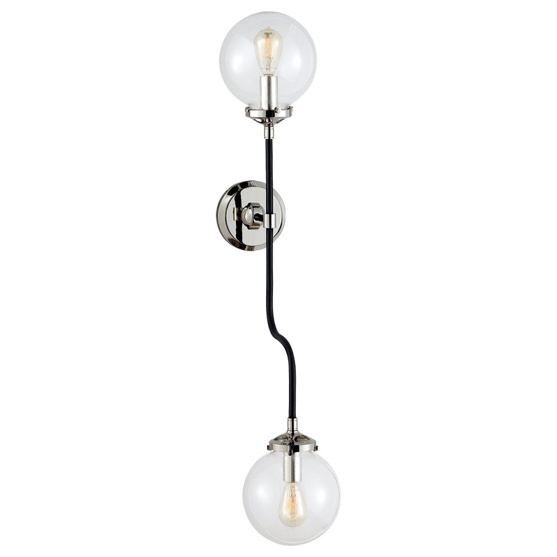 Two Light Wall Sconce from the Bistro Collection in Polished Nickel Finish by Visual Comfort Signature