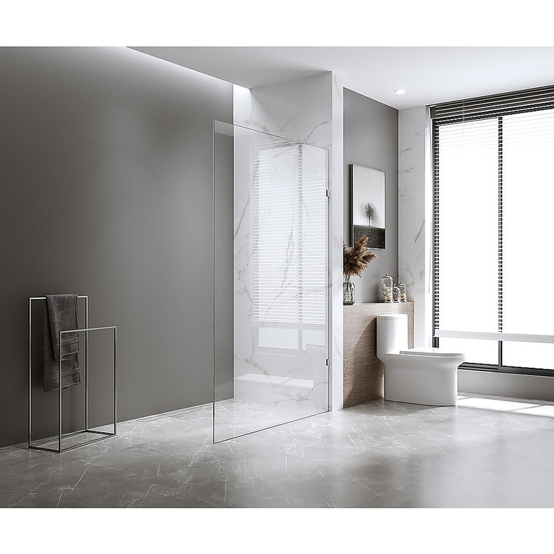 100x210cm Glass Shower Screen with Gold Wall & Floor U Brackets