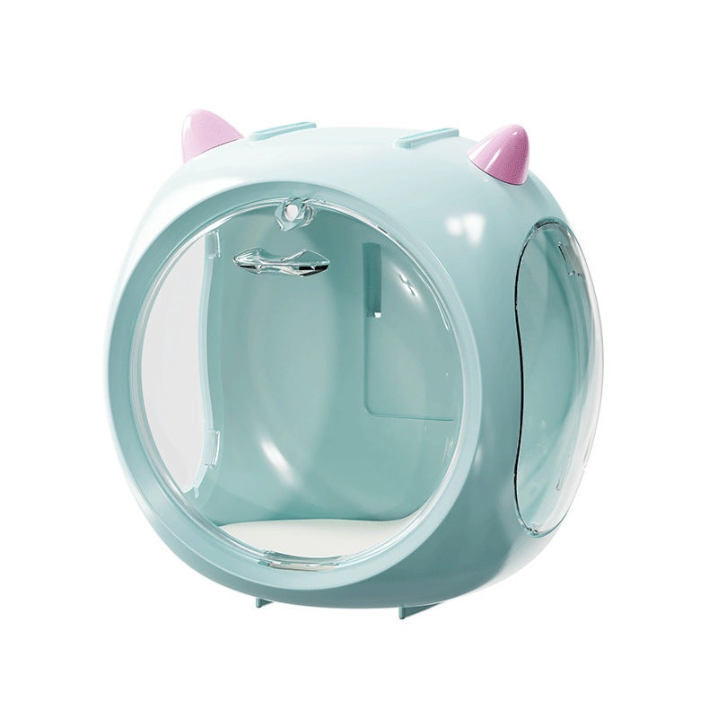 2PCS Blue Cute Magnetic Display Case – Dustproof ‘Space Capsule’ Box for Figures & Collectibles