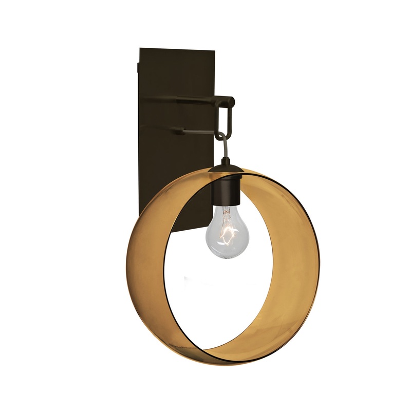 Besa 1WP-PLATOAM-BR-NI Plato One Light Wall Pendant Bronze