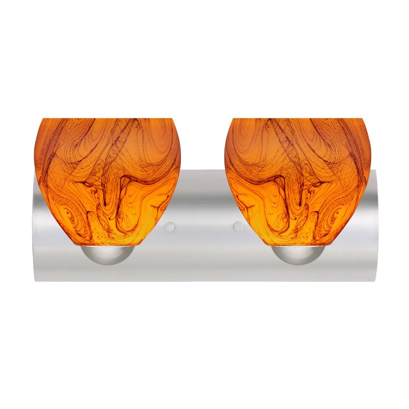 Besa 2WZ-4122HB-SN Bolla Two Light Wall Sconce Satin Nickel