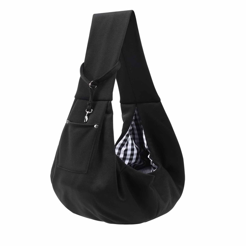 Black Portable Pet Carrier Backpack – Adjustable Shoulder Sling for Small Dogs & Cats (69.85 x 59.94 x 39.88cm) – Breathable Outdoor Travel Bag