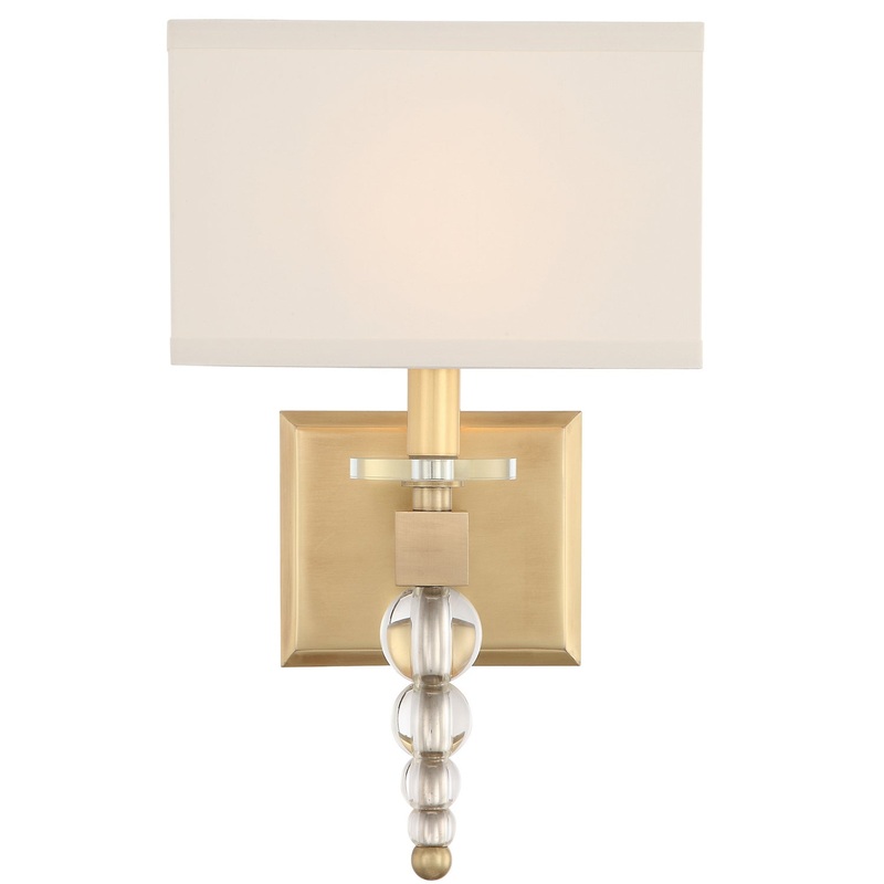 Crystorama CLO-8892-AG Clover One Light Wall Sconce Aged Brass