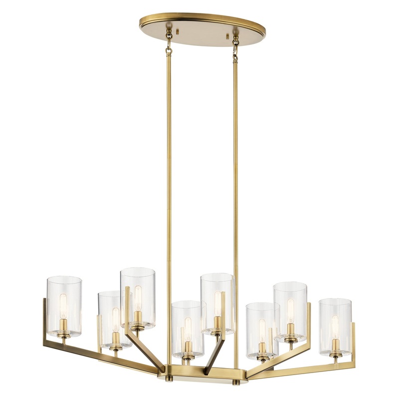 Kichler 52315BNB Eight Light Chandelier, Brushed Natural Brass