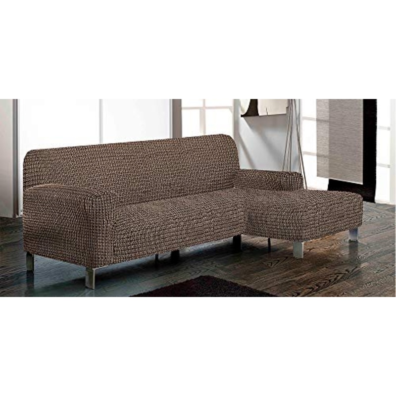 la biancheria di casa Curly copridivano bielastico (Copridivano penisola Destra (Frontale), Cammello)